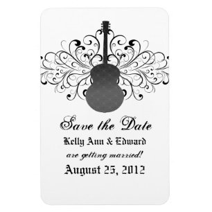 Gitarre Save the Date Magnet, grau Magnet
