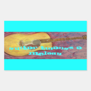 Gitarre schwingt eine Melodie Acoustic Rechteckiger Aufkleber
