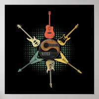 Gitarre Shirt. Retro-Stil, Geschenk für Gitarrist