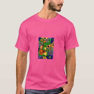 Gitarre spielen Coole Alligatorin Moderne Kunst T-Shirt