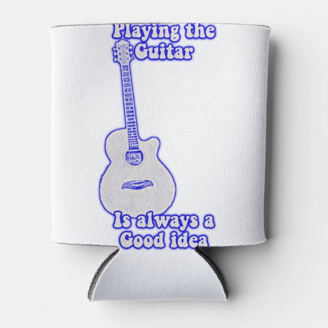 Gitarre spielen ist immer eine gute Idee. Blau Dosenkühler (Vorderseite)