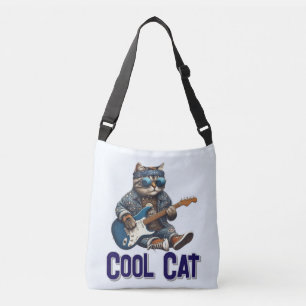 Gitarre spielen Katze - Coole Kitty Vibes Tragetaschen Mit Langen Trägern