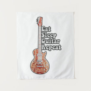 Gitarre spielen, schlafen, essen, wiederholen. Mot Wandteppich
