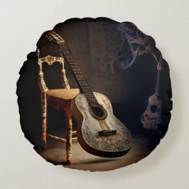 Gitarre Spotlight Rundwurfkissen Rundes Kissen