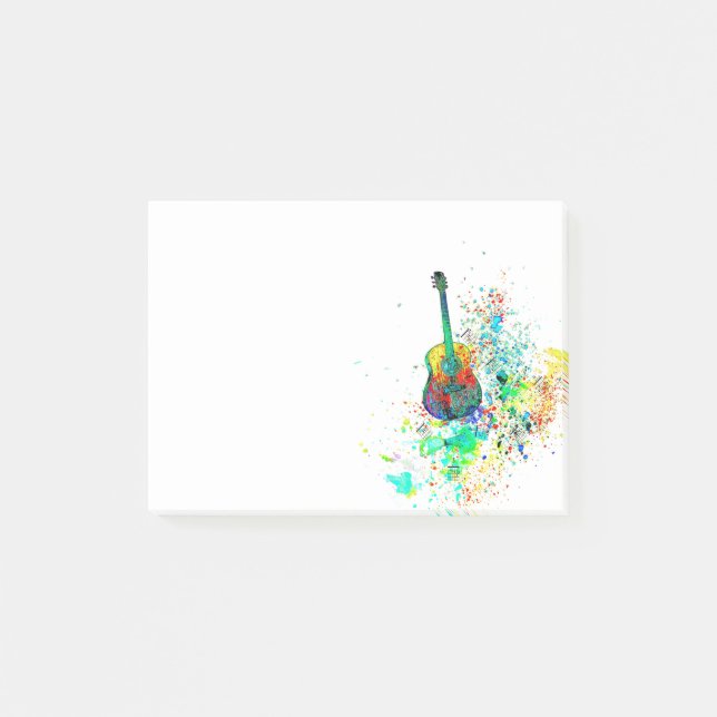 Gitarre-Spritzer Post-it Klebezettel (Vorderseite)