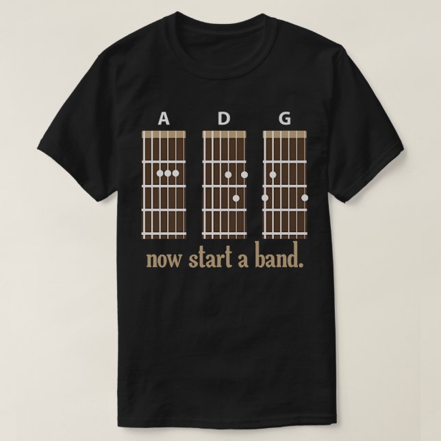 Gitarre startet nun Band und rollt Rocker Piano Dr T-Shirt (Design vorne)