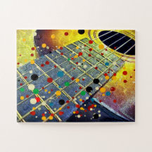 Gitarre Streichmusik Senf bunt Vintag