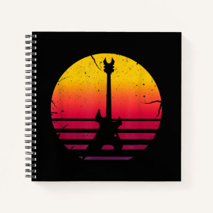 Gitarre Sunset Electric Rock Music Lover Instrumen Notizbuch