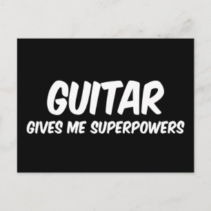 Gitarre Superkräfte Lustiger Superheld Musik Postkarte