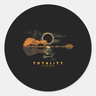Gitarre Totality 04 08 24 Gesamtsolarisches Klipse Runder Aufkleber