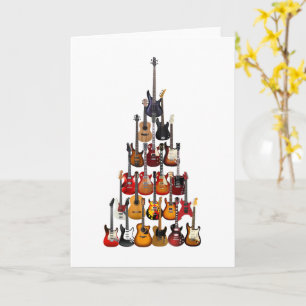Gitarre Tree Christmas Light Rock Music Karte