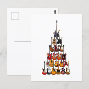 Gitarre Tree Christmas Light Rock Music Postkarte
