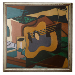 Gitarre und Abstrakte Malerei Fliese