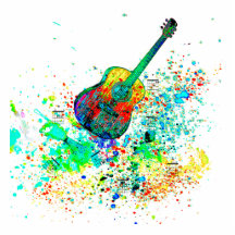 Gitarre und Akkorde Spritzer Magnet
