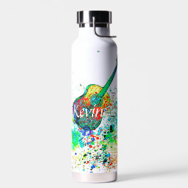 Gitarre und Akkorde Spritzer personalisiert Trinkflasche
