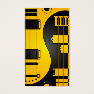 Gitarre und Bass-Yin Yang Gelb und Schwarzes