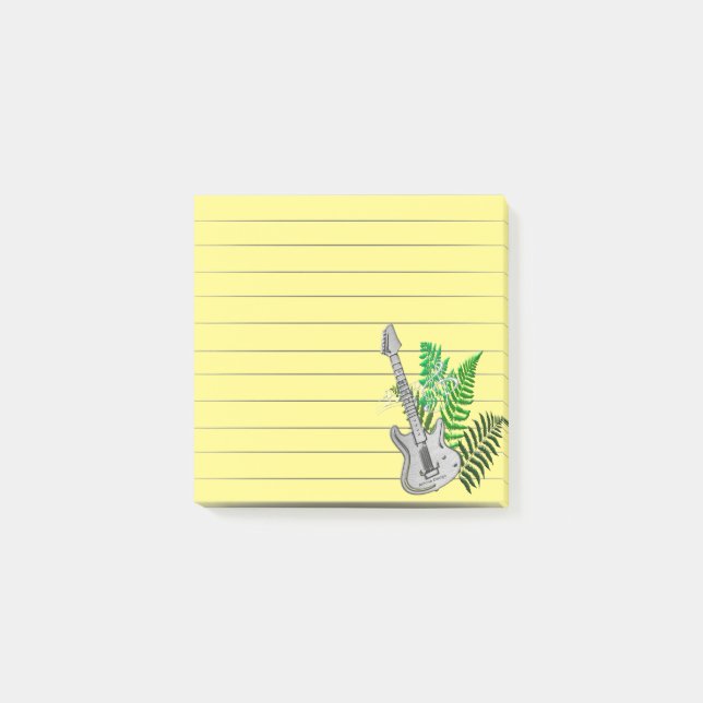 Gitarre und Ferns Post-it Klebezettel (Vorderseite)