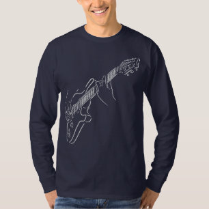 Gitarre und Gitarrist. Akustisches Weißes Instrume T-Shirt