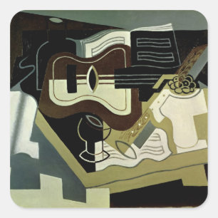 Gitarre und Klarinette, 1920 Quadratischer Aufkleber