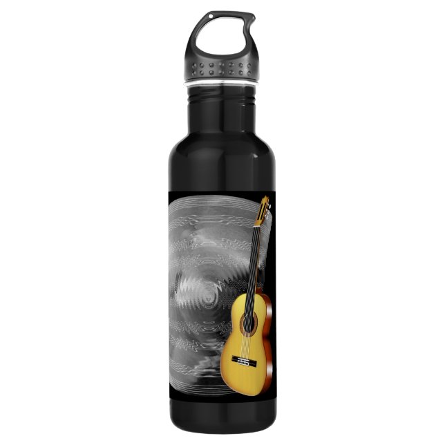 Gitarre und Musik Edelstahlflasche (Vorderseite)