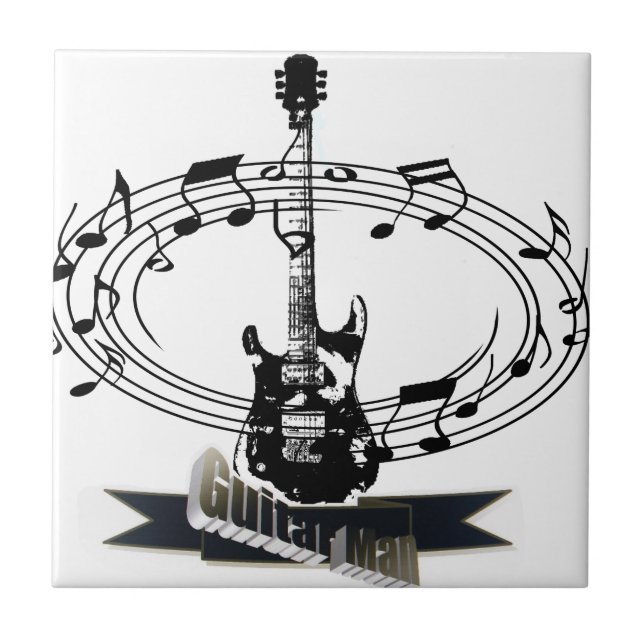 Gitarre und musikalische Anmerkungen Fliese (Vorderseite)