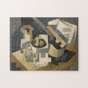 Gitarre und Obstschale auf einer Tabelle, 1918