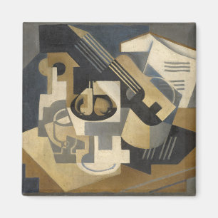Gitarre und Obstschale auf einer Tabelle, 1918 Magnet