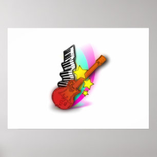 Gitarre und Piano Poster