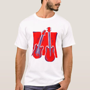 Gitarre und stilisiertes Bass-red.png T-Shirt
