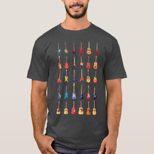 Gitarre Unterschiedliche Gitarren Musik Lover Funn T-Shirt