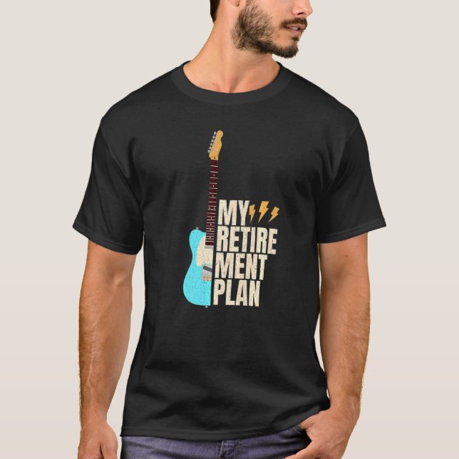 Gitarre Vintage Musik aus dem Ruhestand T-Shirt (Vorderseite)