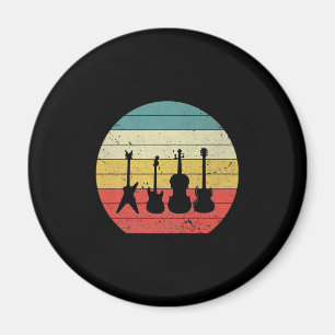 Gitarre Vintage Retro Sonnenuntergang Gitarre Musi Magnet