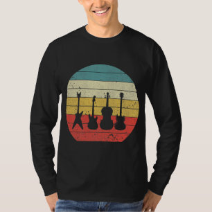 Gitarre Vintage Retro Sonnenuntergang Gitarre Musi T-Shirt