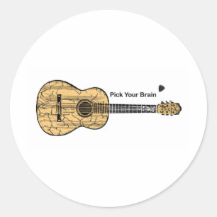 Gitarre: Wählen Sie Ihr Gehirn Runder Aufkleber