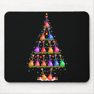 Gitarre Weihnachtsbaum Lichter Lustige Xmas Pyjama Mousepad