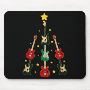 Gitarre Weihnachtsbaum Musikalische Gitarrenliebha Mousepad