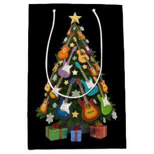 Gitarre Weihnachtsbaum Theater Musikliebhaber Fröh Mittlere Geschenktüte