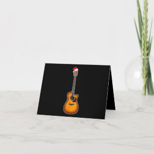 Gitarre Weihnachtsmannmütze Weihnachten Pajama Dek Dankeskarte