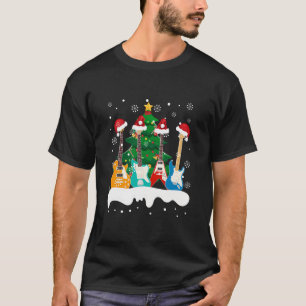 Gitarre Weihnachtsmannmütze Weihnachtsbaum Funny M T-Shirt