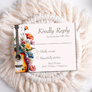 Gitarre Wildblume Musical Country Spring Wedding RSVP Karte