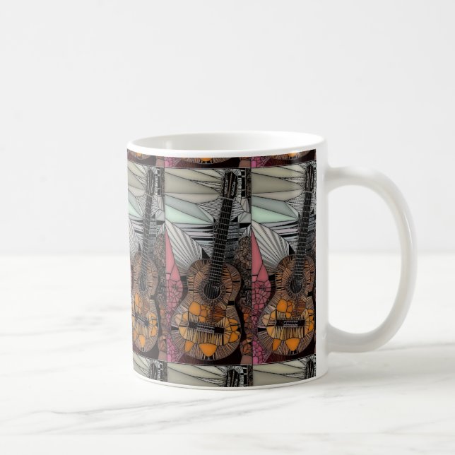 Gitarren-beflecktes Glas-Tasse Kaffeetasse (Rechts)