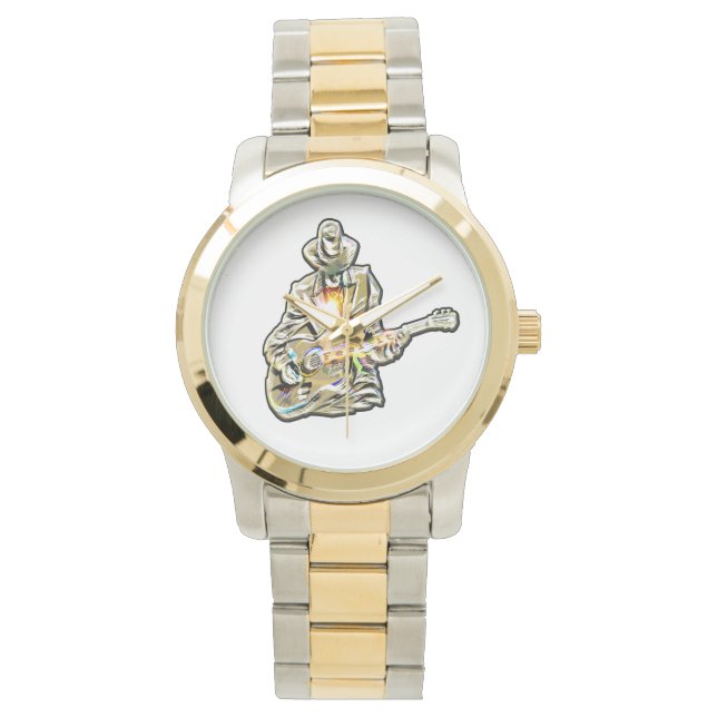 Gitarren Blues Mann - Feel it        Armbanduhr (Vorderseite)