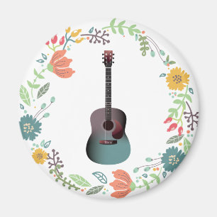 Gitarren-Blumen-Ring Magnet