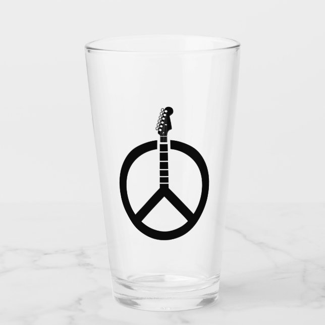 Gitarren-Friedenszeichen Glas (Vorderseite)