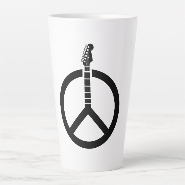 Gitarren-Friedenszeichen Milchtasse (Vorderseite)