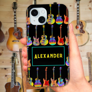 Gitarren Funky Psychedelischer Pop-Art-Muster Name Case-Mate iPhone Hülle