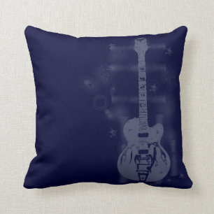 Gitarren-grafische blaue Kissen