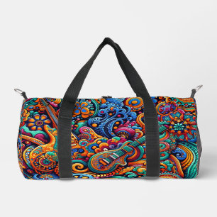 Gitarren im mandala-batik-Stil Duffle Bag