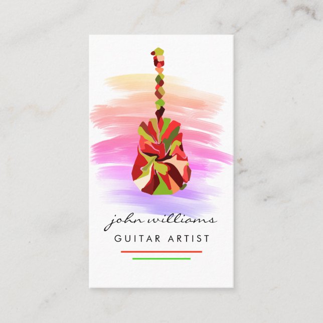 Gitarren-Instrument-Musik-Lehrer Visitenkarte (Vorderseite)