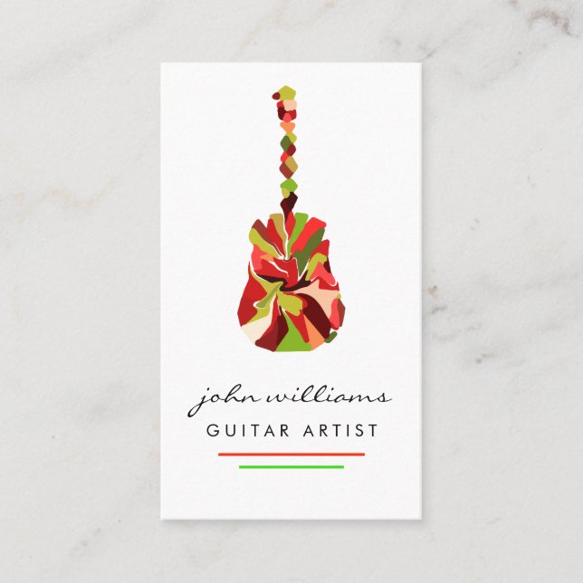 Gitarren-Instrument-Musik-Lehrer Visitenkarte (Vorderseite)